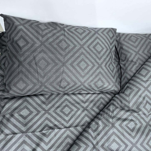 Комплект постільної білизни Rhomb Black SoundSleep бязь євро -
                                                        Фото 2