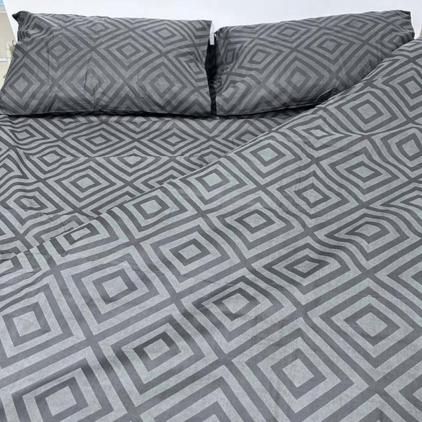 Комплект постільної білизни Rhomb Black SoundSleep бязь євро -
                                                        Фото 4