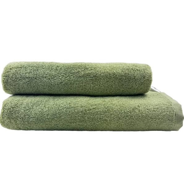Рушник махровий з петелькою SoundSleep Delicat олива 50х90 см -
                                                        Фото 3