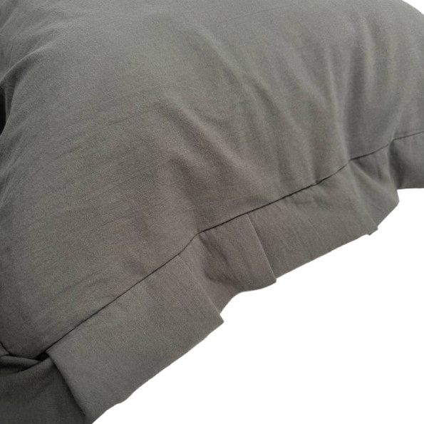 Наволочка декоративная с рюшами Stonewash Dark Gray SoundSleep 45х45 см -
Фото 3 Наволочка декоративная с рюшами Stonewash Dark Gray SoundSleep 45х45 см -
Фото 3