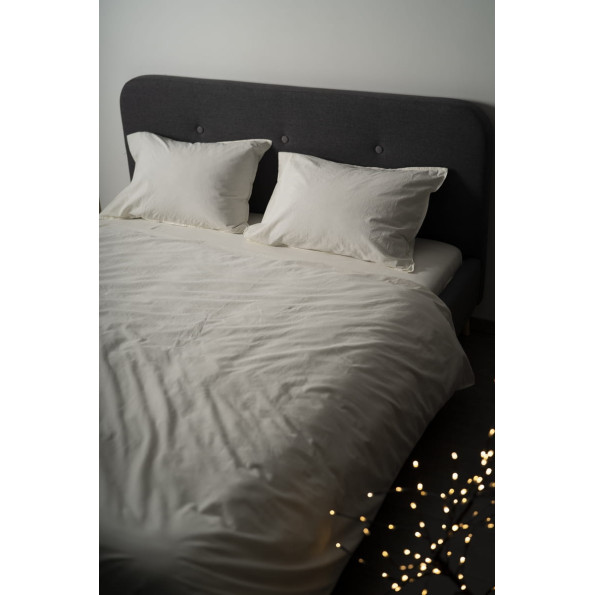 Комплект постільної білизни SoundSleep Stonewash Adriatic milky сімейний молочний -
                                                        Фото 2