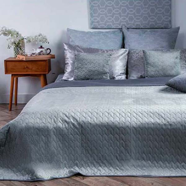 Покривало велюрове стьобане Tenderness SoundSleep сірий 220х240 см Покривало велюрове стьобане Tenderness SoundSleep сірий 220х240 см