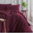 Комплект постельного белья SoundSleep Stonewash евро бургунди
