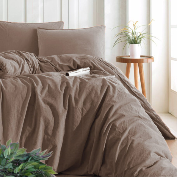 Комплект постільної білизни SoundSleep Stonewash Adriatic Coffee євро кавовий