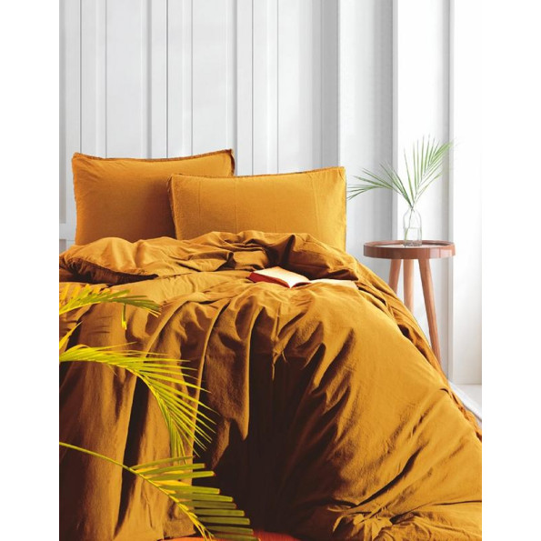Комплект постільної білизни SoundSleep Stonewash Adriatic Гірчиця євро