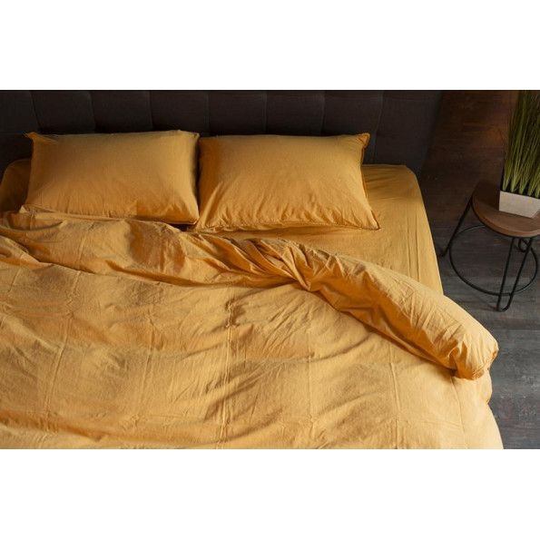 Комплект постільної білизни SoundSleep Stonewash Adriatic Гірчиця євро -
                                                        Фото 3