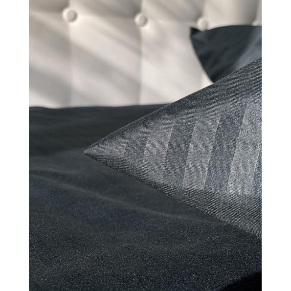 Комплект постельного белья Fiber Black Stripe Emily микрофибра черный евро -
                                                        Фото 5