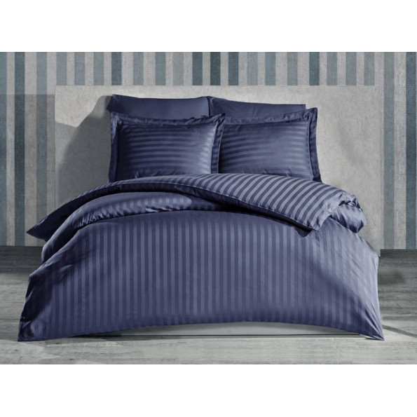 Комплект постельного белья Stripe Graphite SoundSleep сатин-страйп графит евро