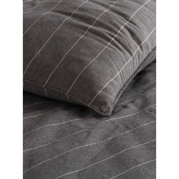 Комплект постільної білизни SoundSleep Stonewash AURA BLACK темно-сірий євро -
                                                        Фото 8