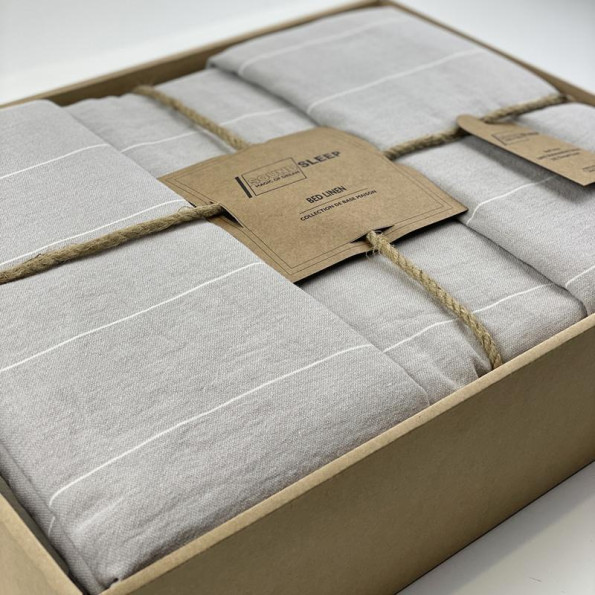 Комплект постільної білизни SoundSleep Stonewash AURA OPAL GREY сірий євро -
                                                        Фото 2