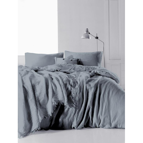 Комплект постільної білизни SoundSleep Muslin Dark Grey євро Комплект постільної білизни SoundSleep Muslin Dark Grey євро