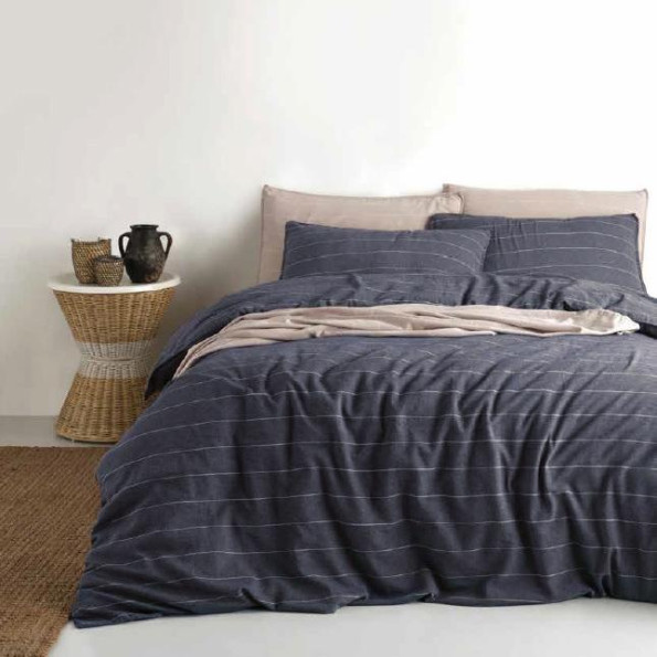 Комплект постельного белья SoundSleep Stonewash AURA MAVI синий евро Комплект постельного белья SoundSleep Stonewash AURA MAVI синий евро