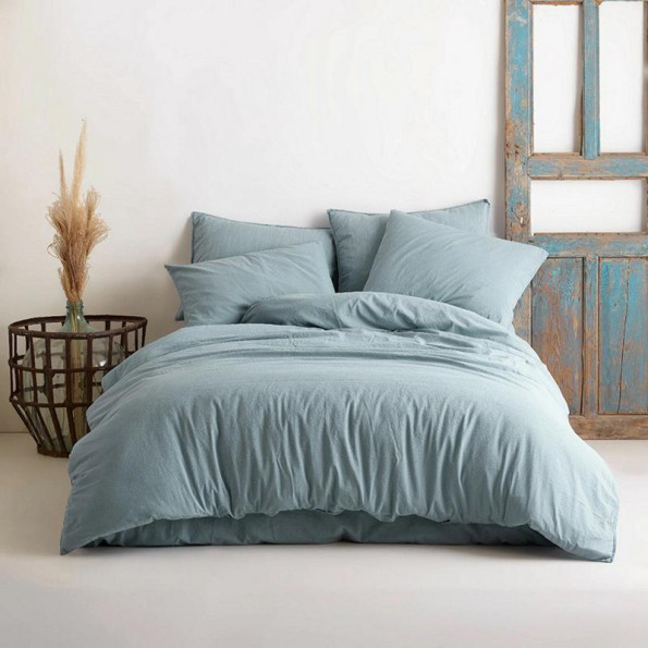 Комплект постільної білизни SoundSleep Stonewash натуральний блакитний євро