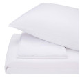 Комплект постільної білизни з сатину Lelitt white білий SoundSleep євро