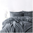 Комплект постільної білизни SoundSleep Stonewash Adriatic євро dark gray сірий