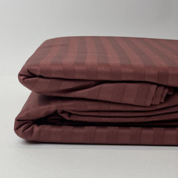 Комплект постільної білизни Stripe Marsala SoundSleep сатин-страйп марсала євро -
                                                        Фото 3