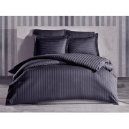 Наволочка с кантом Stripe Solar SoundSleep сатин-страйп черная 50х70 см