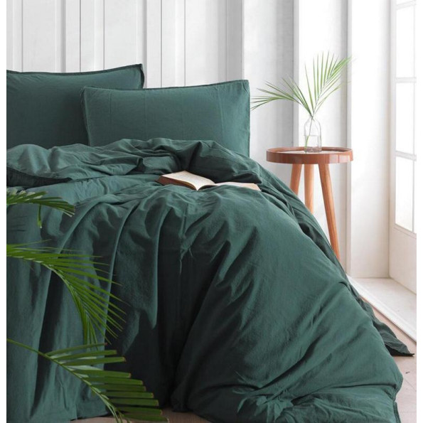 Комплект постельного белья SoundSleep Stonewash Adriatic евро dark green зеленый Комплект постельного белья SoundSleep Stonewash Adriatic евро dark green зеленый
