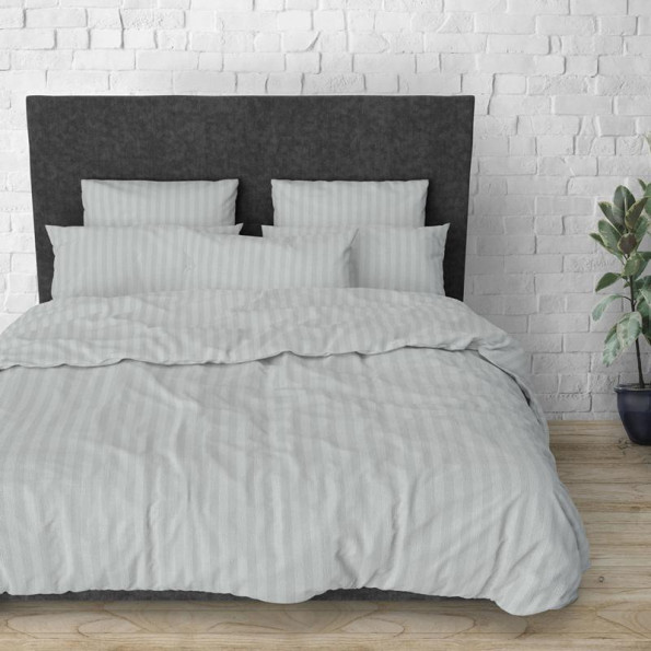 Простирадло на гумці Stripy Grey SoundSleep бязь 140х200 см -
                                                        Фото 5