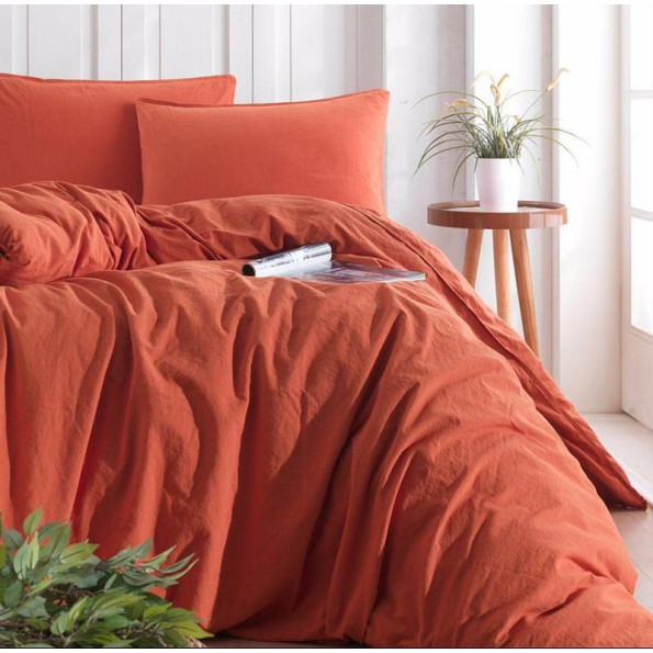 Комплект постільної білизни SoundSleep Stonewash Adriatic євро orange кирпичний Комплект постільної білизни SoundSleep Stonewash Adriatic євро orange кирпичний