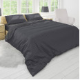 Комплект постільної білизни Stripy Graphite SoundSleep бязь полуторний