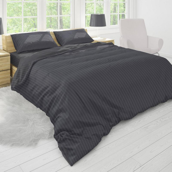 Комплект постільної білизни Stripy Graphite SoundSleep бязь полуторний Комплект постільної білизни Stripy Graphite SoundSleep бязь полуторний