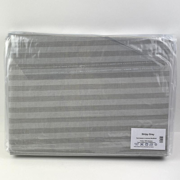 Простирадло на гумці Stripy Grey SoundSleep бязь 140х200 см -
                                                        Фото 3
