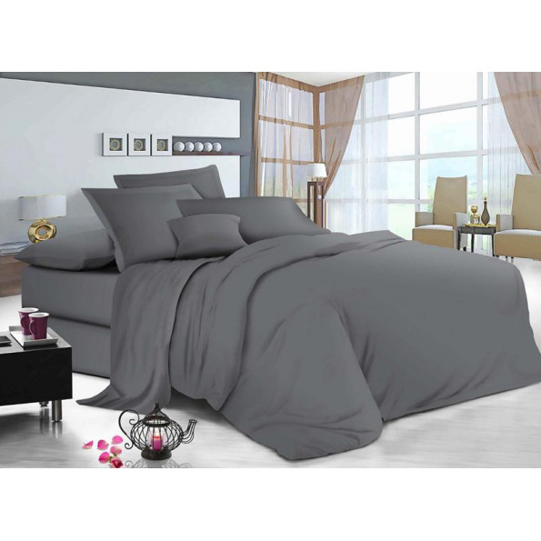 Простирадло на гумці Manner Grey SoundSleep бязь 160х200 см -
                                                        Фото 3