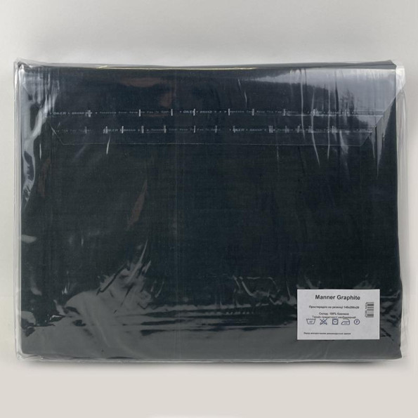 Простирадло на гумці Manner Graphite SoundSleep бязь 90х200 см -
                                                        Фото 2