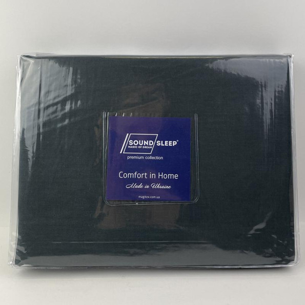 Простирадло на гумці Manner Graphite SoundSleep бязь 90х200 см -
                                                        Фото 3