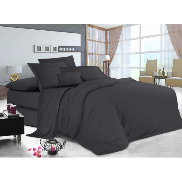 Простирадло на гумці Manner Graphite SoundSleep бязь 90х200 см -
                                                        Фото 5