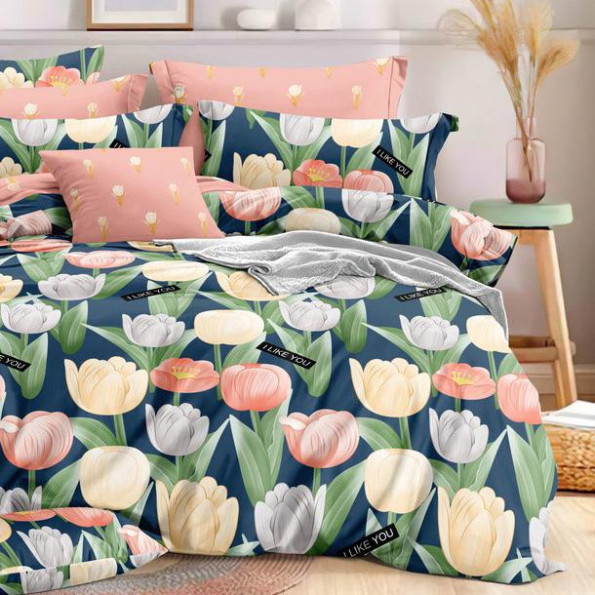 Комплект постільної білизни Flowers SoundSleep сатин євро Комплект постільної білизни Flowers SoundSleep сатин євро