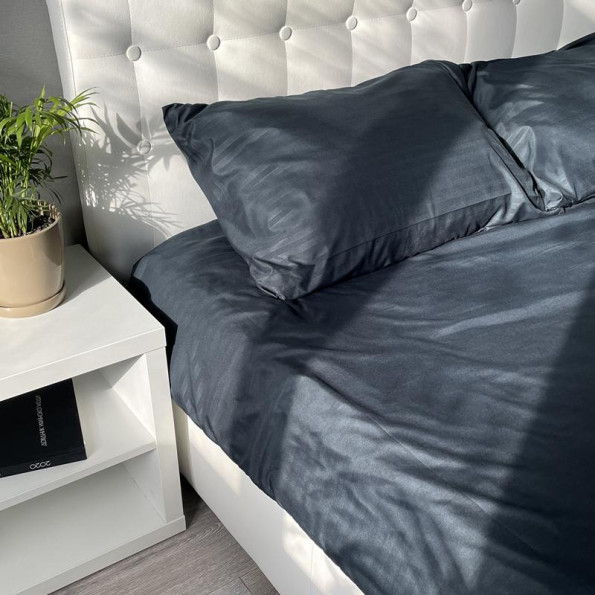 Комплект постельного белья Fiber Black Stripe Emily микрофибра черный евро