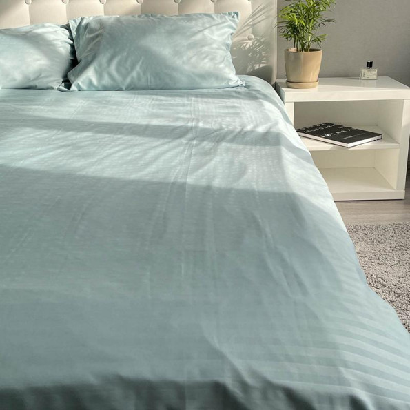 Комплект постельного белья Fiber Marine Stripe Emily микрофибра голубой полуторный -
                                                        Фото 4