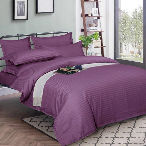 Комплект постільної білизни Fiber Lilac Stripe Emily мікрофібра ліловий євро Комплект постільної білизни Fiber Lilac Stripe Emily мікрофібра ліловий євро