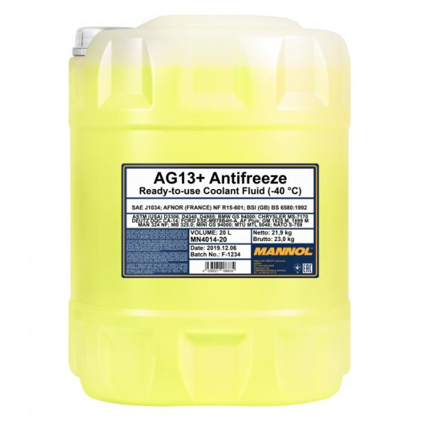 Антифриз MANNOL Antifreeze AG13 -40 20 л.