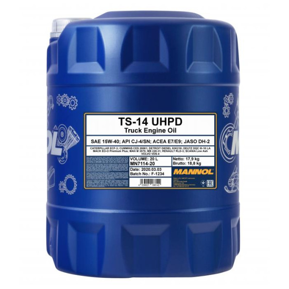 Моторне масло MANNOL 7114 TS-14 UHPD 20 л.