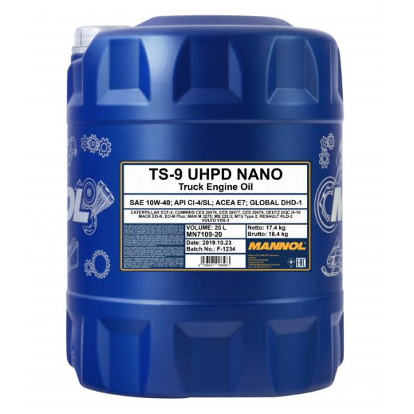 Моторное масло MANNOL 7109 TS-9 UHPD Nano 20 л.