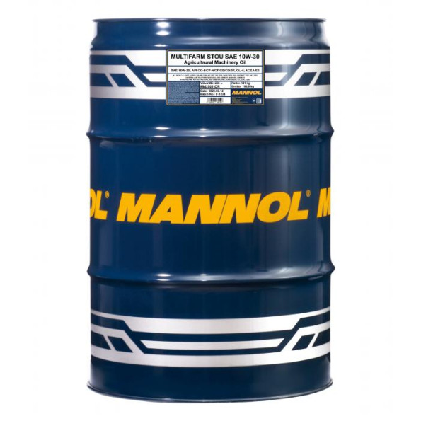 Моторное масло MANNOL Multifarm STOU 10W30 208 л.