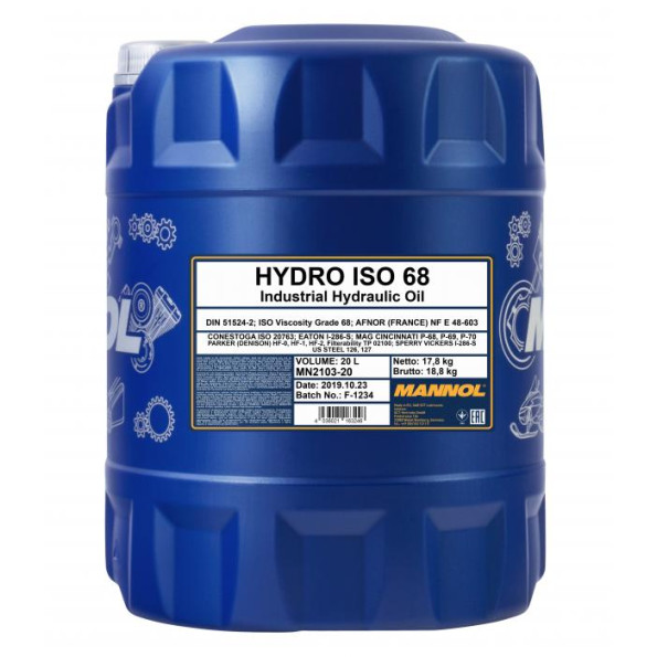 Гідравлічне масло MANNOL Hydro ISO 68 20 л.