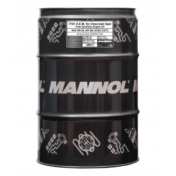 Моторне масло MANNOL 7701 O.E.M. for Chevrolet Opel 5W-30 60 л.