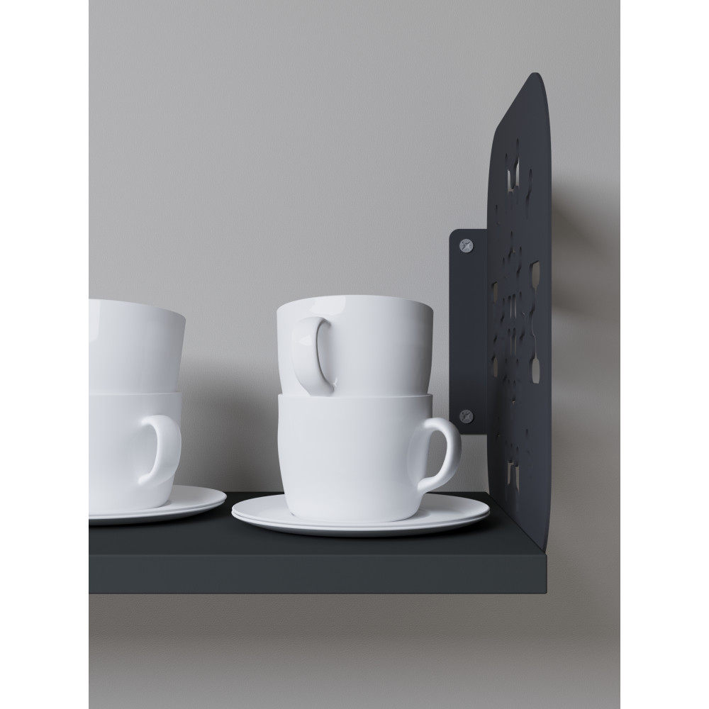 Полка навесная 22х80х22 см из ЛДСП Антрацит - Фото 3