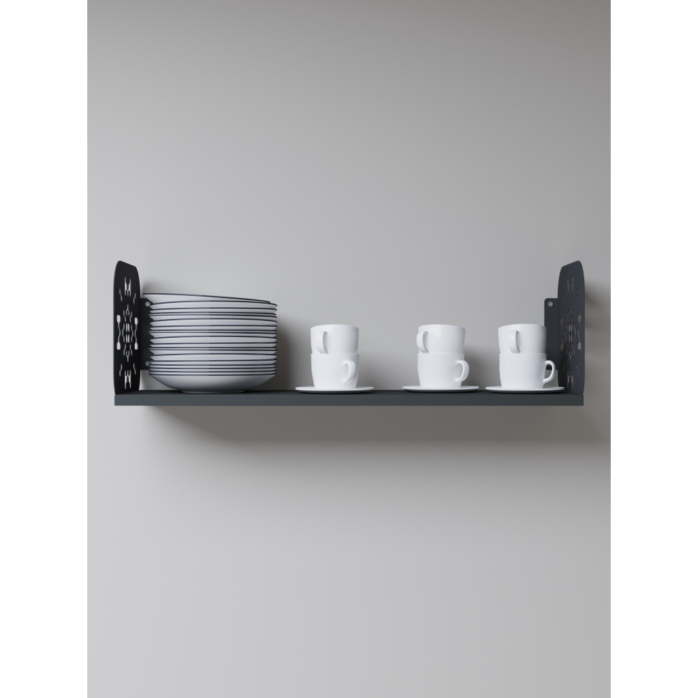 Полка навесная 22х80х22 см из ЛДСП Антрацит - Фото 5