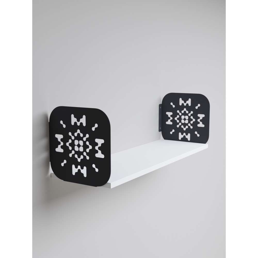 Полка навесная 22х90х22 см из ЛДСП Антрацит - Белая - Фото 4