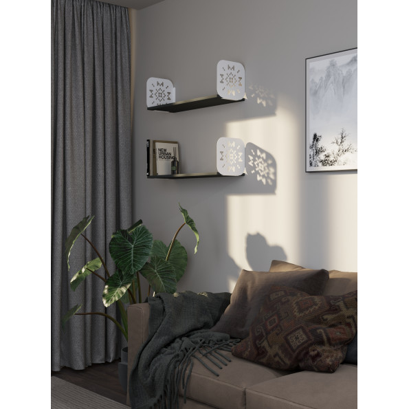 Полка навесная 22х80х22 см из ЛДСП Белая - Антрацит