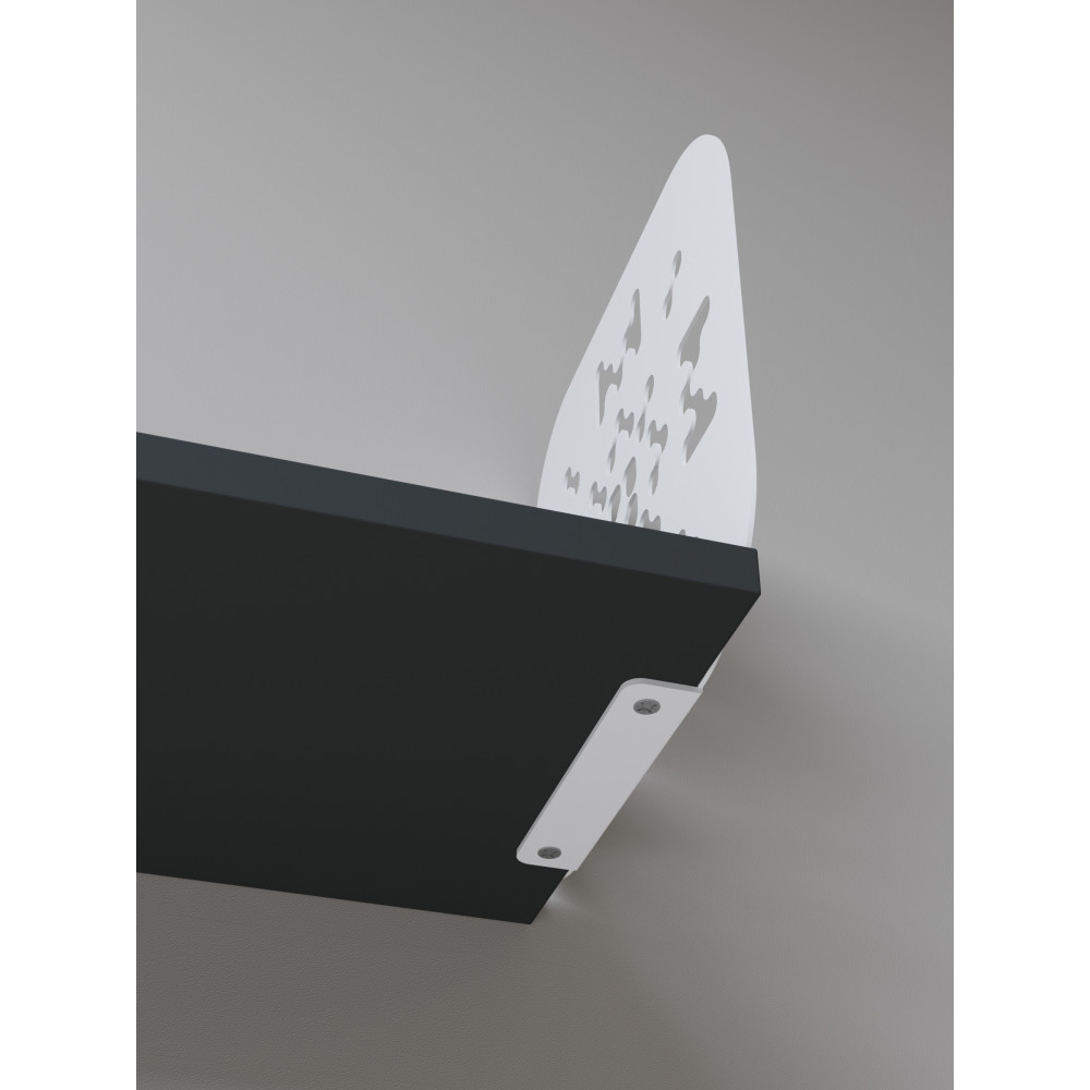 Полка навесная 22х80х22 см из ЛДСП Белая - Антрацит - Фото 2