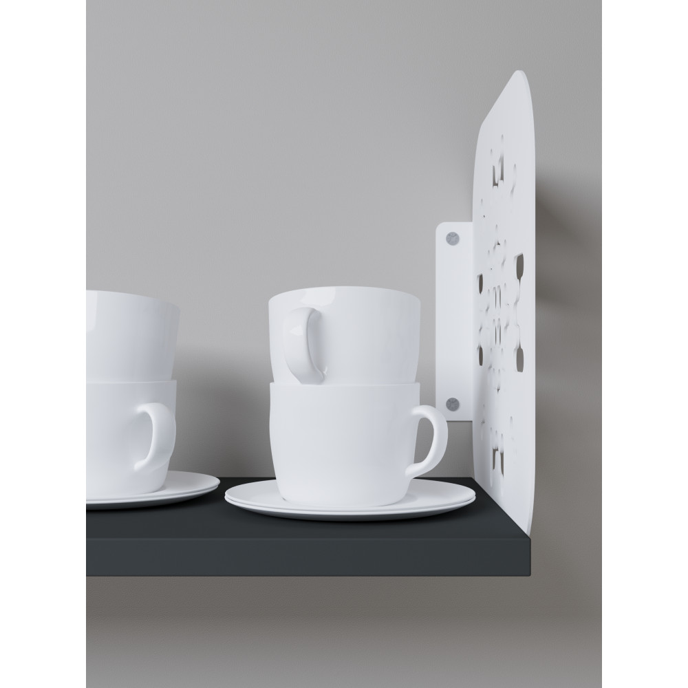 Полка навесная 22х80х22 см из ЛДСП Белая - Антрацит - Фото 3