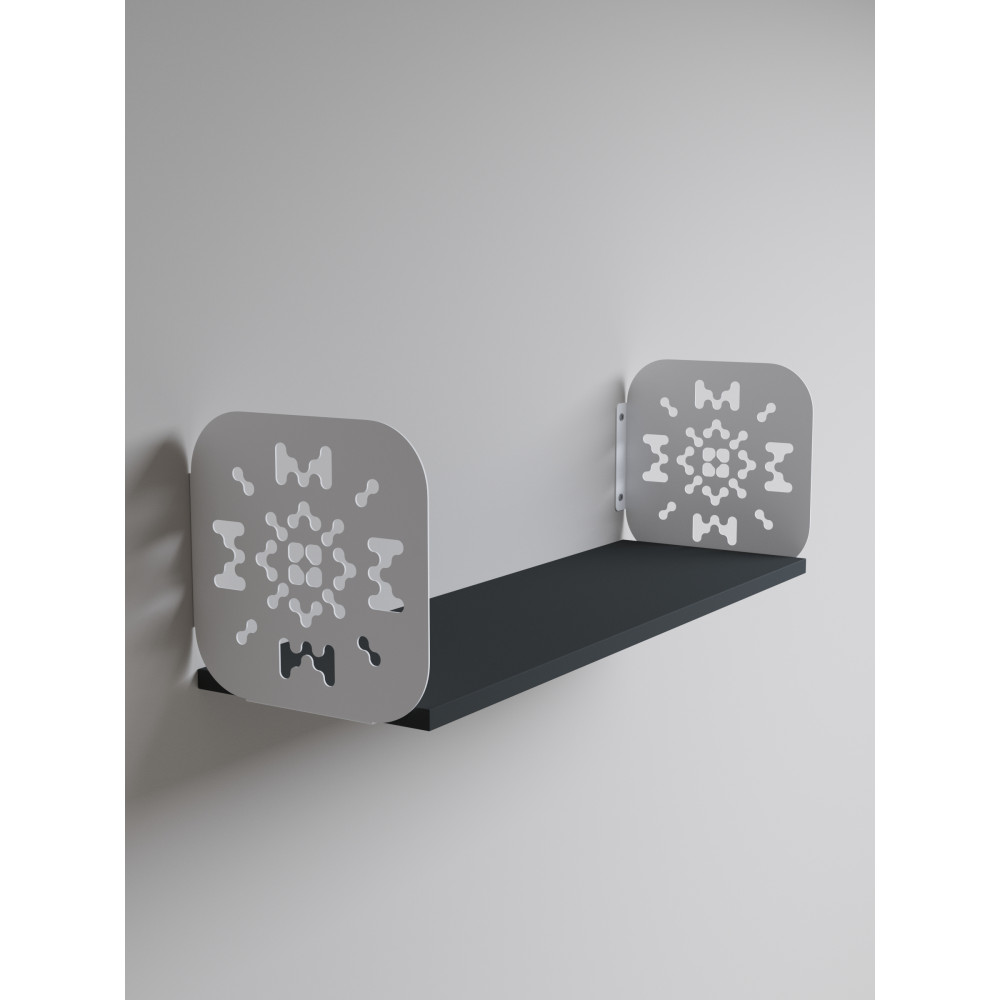 Полка навесная 22х80х22 см из ЛДСП Белая - Антрацит - Фото 4