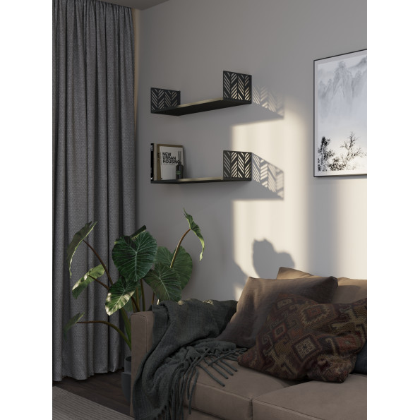 Полка навесная 17х70х22 см из ЛДСП Антрацит 381007