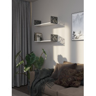 Полка навесная 17х70х22 см из ЛДСП Антрацит - Белая 381006